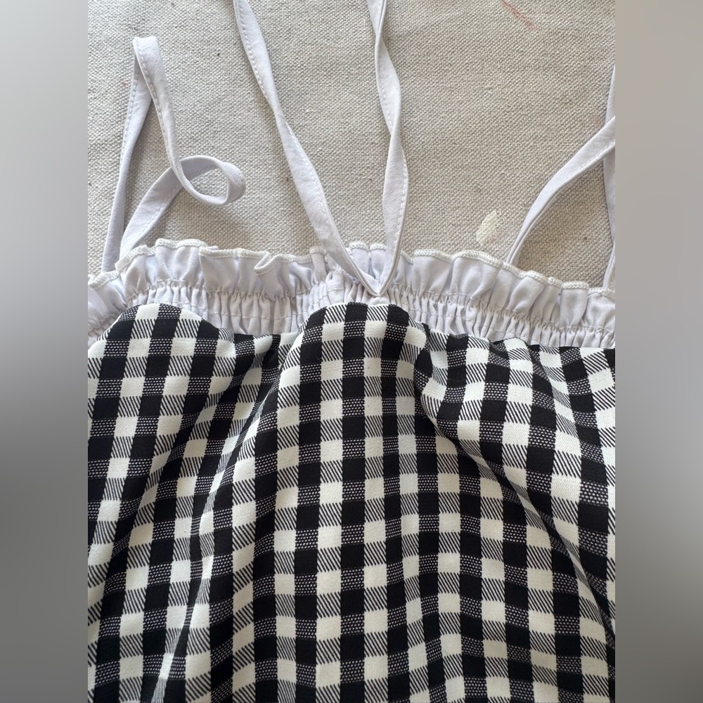 Black and White Gingham Fabric - Picture 3 of 6